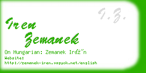 iren zemanek business card